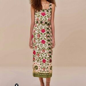 NWT - FARM Rio Multicolor Floral Knit Midi Dress